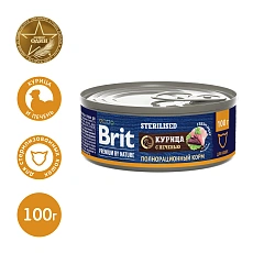 Brit Premium by Nature консервы для стерилизованных кошек (Курица и печень)